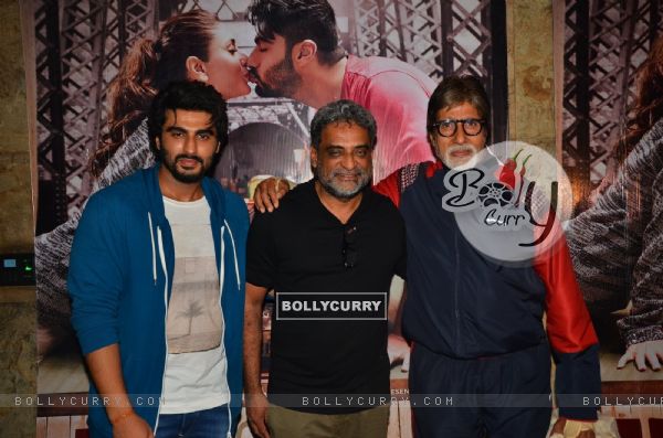 Amitabh Bachchan, Arjun Kapoor with R Balki at Special Screening of 'Ki and Ka'