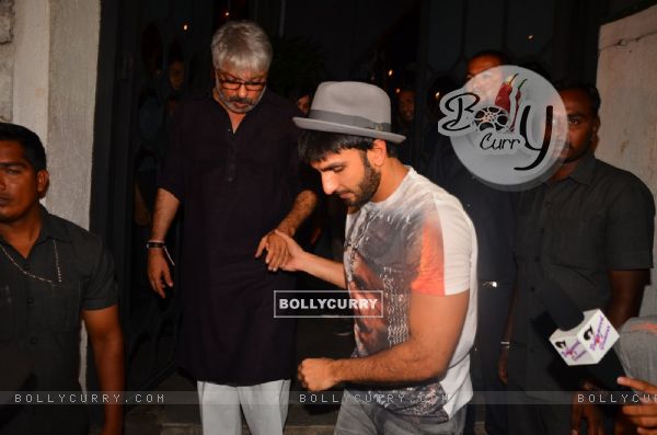 Ranveer Singh with Sanjay Leela Bhansali at a Party for Winning National Award