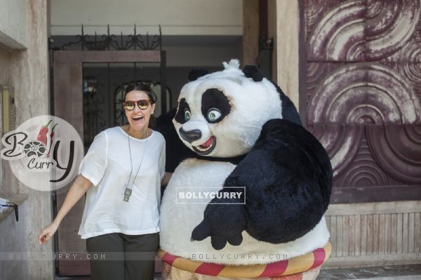 Neha Dhupia Meets Kung Fu Panda's PO