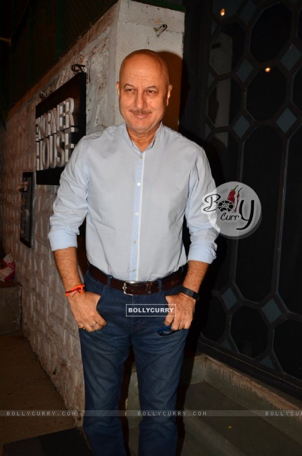 Anupam Kher was snapped at Kapoor and Kher Family's Dinner Bash