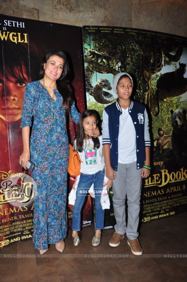 Mini Mathur with her children at Special Screening of 'The Jungle Book'