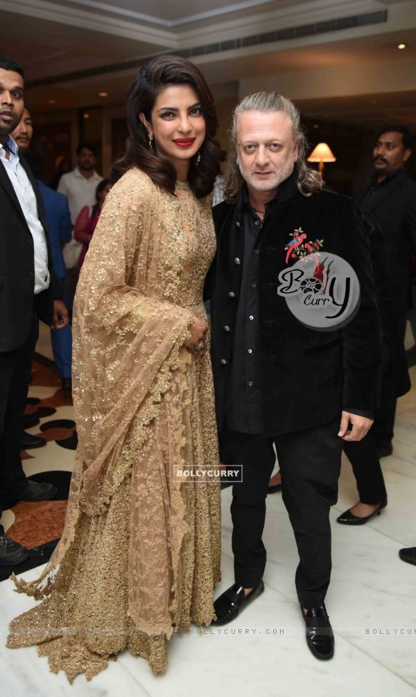 Rohit Bal with Priyanka Chopra a Party Post Receiving her Padma Bhushan