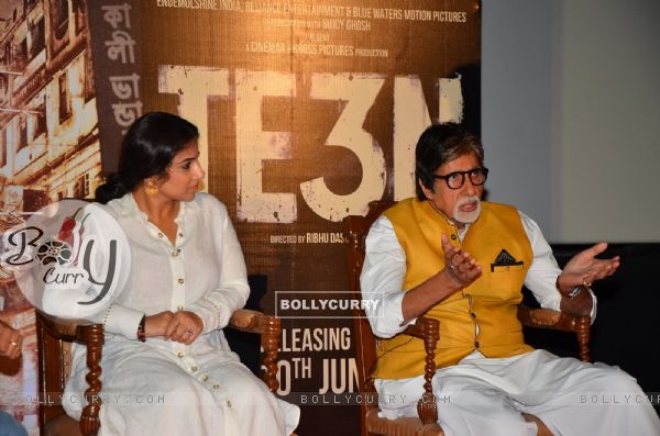 Amitabh Bachchan and Vidya Balan at Trailer Launch of 'TE3N'