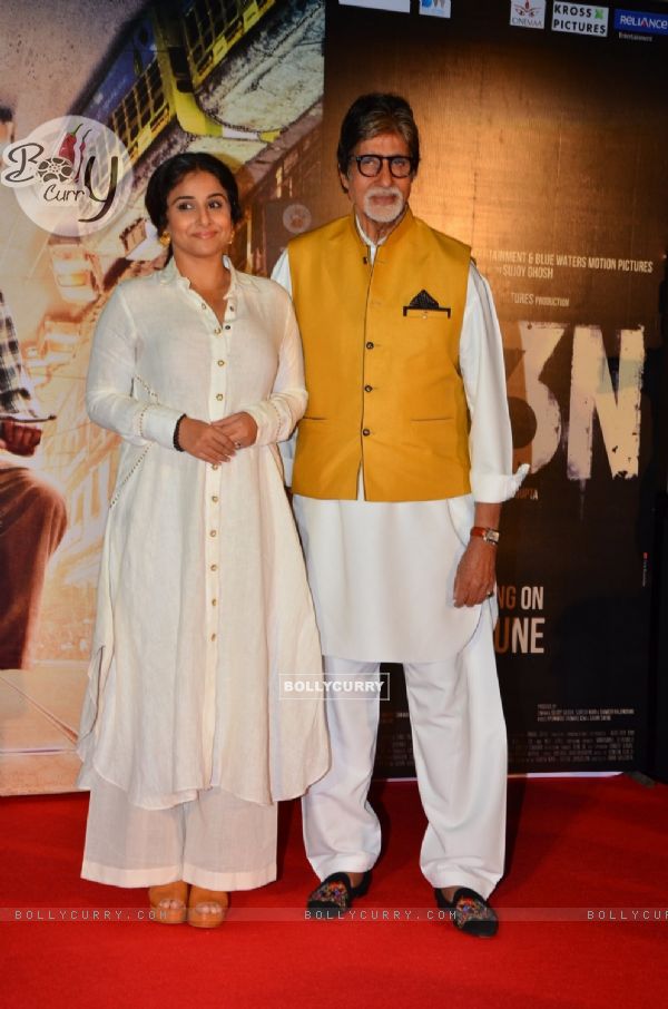 Amitabh Bachchan and Vidya Balan at Trailer Launch of 'TE3N' (405248)