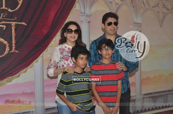 Madhuri Dixit Nene with her family at Special Screening of 'Beauty and the Beast'