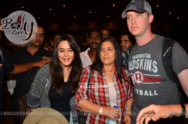 Preity Zinta with husband Gene Goodenough Snapped at Airport