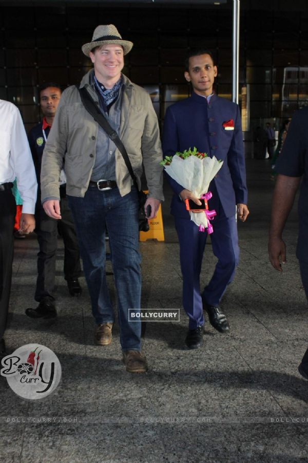 Brendan Fraser Snapped at Mumbai Airport