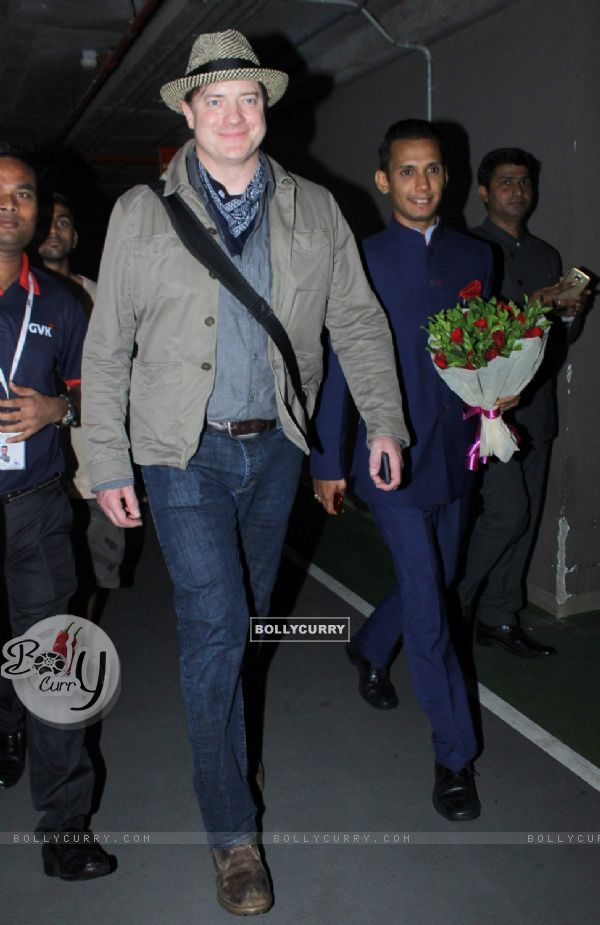 Brendan Fraser Snapped at Mumbai Airport