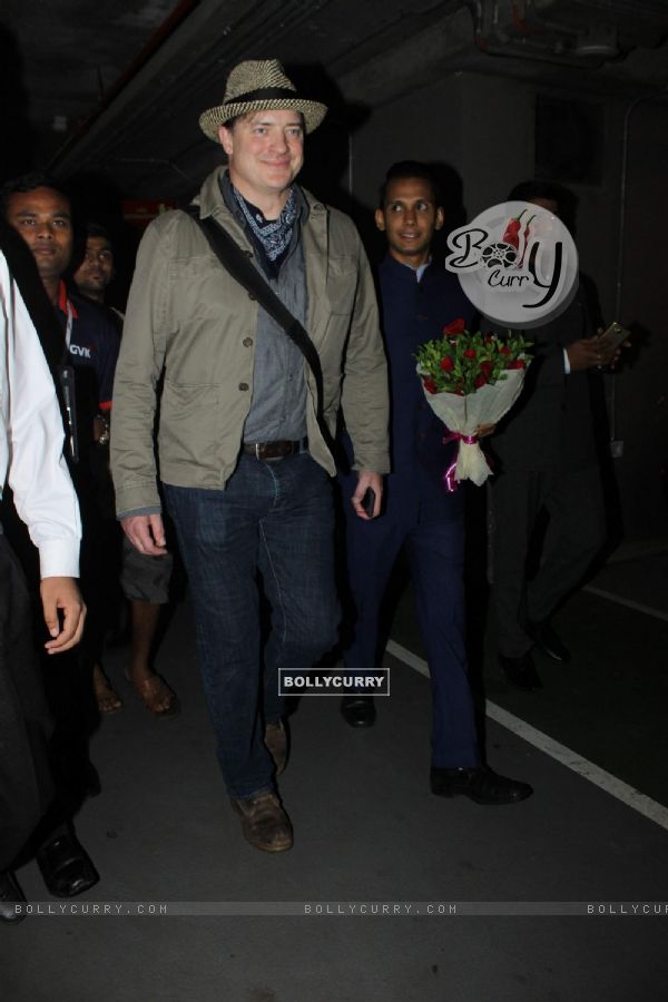 Brendan Fraser Snapped at Mumbai Airport