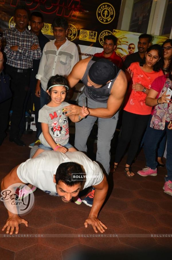 Push-up time for John Abraham - during a work out session with Dishoom cast!