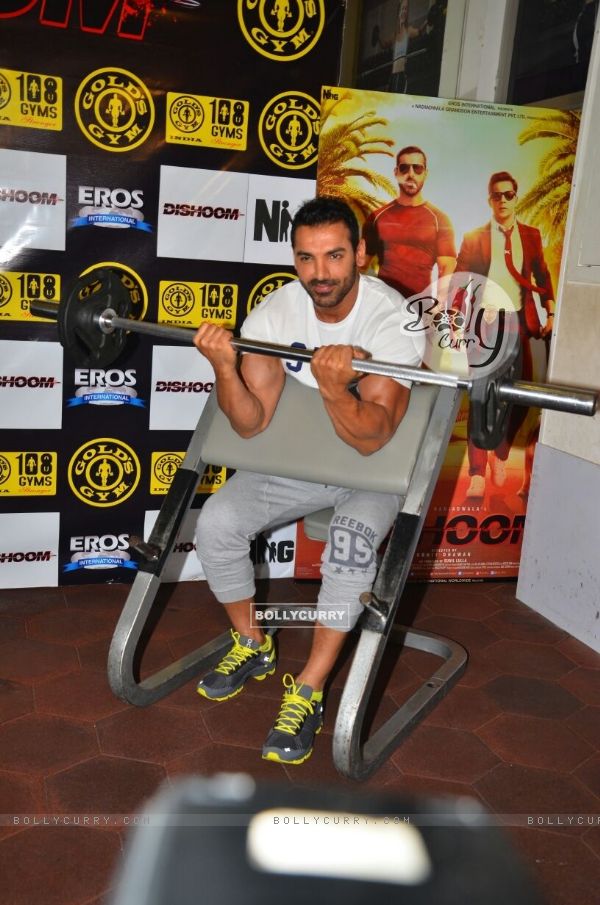 John Abraham works-out for promotions of Dishoom!