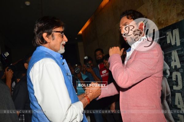 Superstar Amitabh Bachchan with Irrfan Khan at the special screening of Madaari (413054)