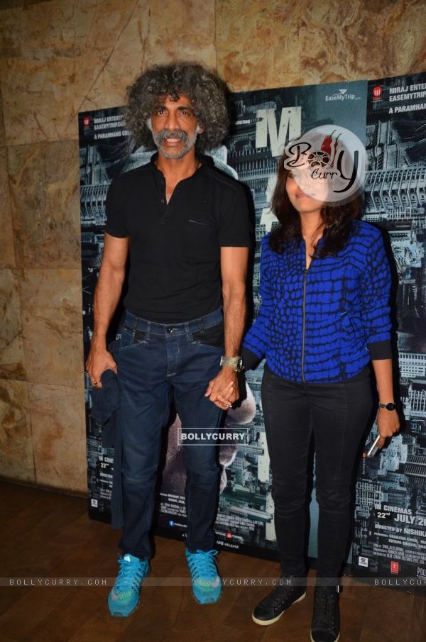 Makarand Deshpande with wife Nivedita at the special screening of Madaari