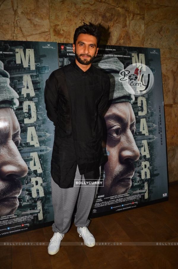 Ranveer Singh at the special screening of 'Madaari'