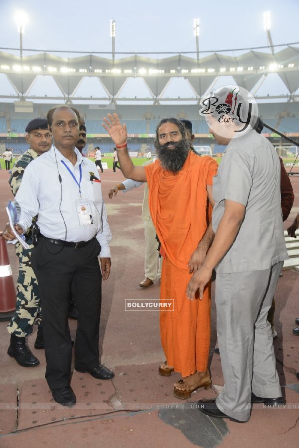 Baba Ramdev at Soccer Match between Parliamentary MP vs All Stars