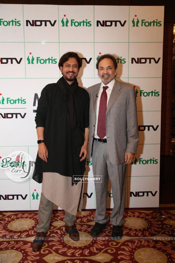 Irrfan Khan with NDTV CEO  at launch of NDTV and Fortis Organ Donation Initiative ‘More To Give'