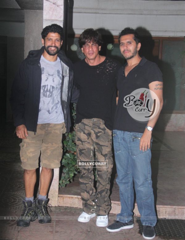 Ritesh Sidhwani, Farhan Akhtar and Shah Rukh Khan snapped at Excel office