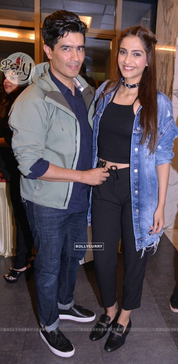Manish Malhotra and Sonam Kapoor at Special screening of the film 'Dishoom'