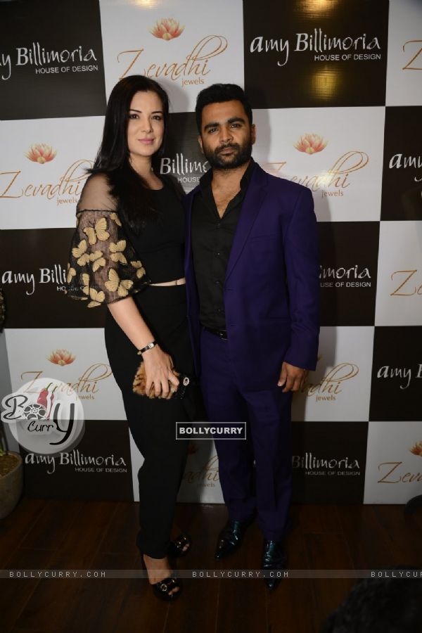 Sachin Joshi with his wife Urvashi Sharma at Launch of Amy Billimoria and Zevadhi Jewels