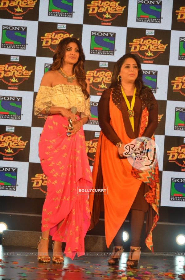 Shilpa Shetty and Geeta Kapur at Launch of Sony TV's 'Super Dancer Show'