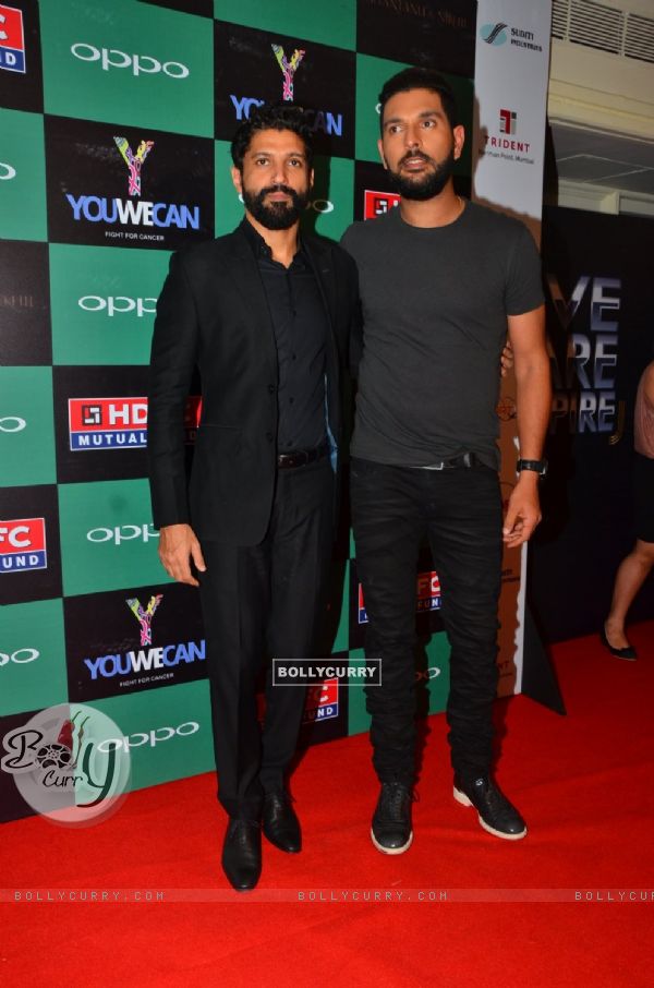 Yuvraj Singh and Farhan Akhtar at Launch of new Clothing line 'YouWeCan'