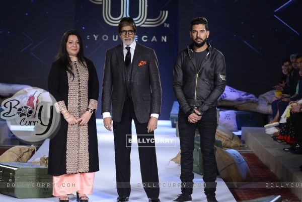 Yuvraj Singh along with Amitabh Bachchan at Launch of new Clothing line 'YouWeCan'