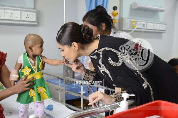 Sonam at Tata Memorial Hospital for Cuddles Foundation