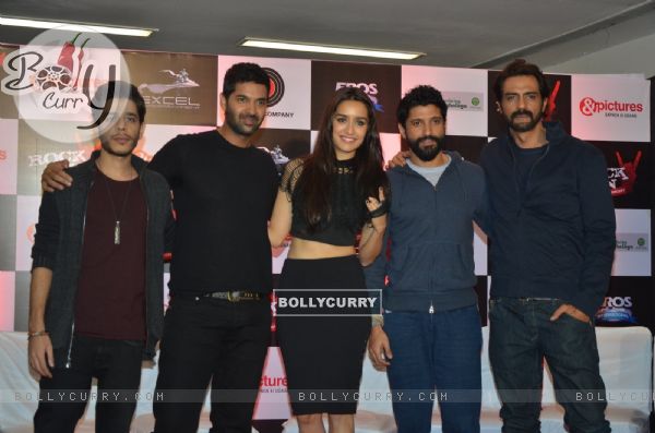 Purab Kohli, Shraddha Kapoor, Farhan Akhtar and Arjun Kapoor at Music Launch of 'Rock On 2' (420524)