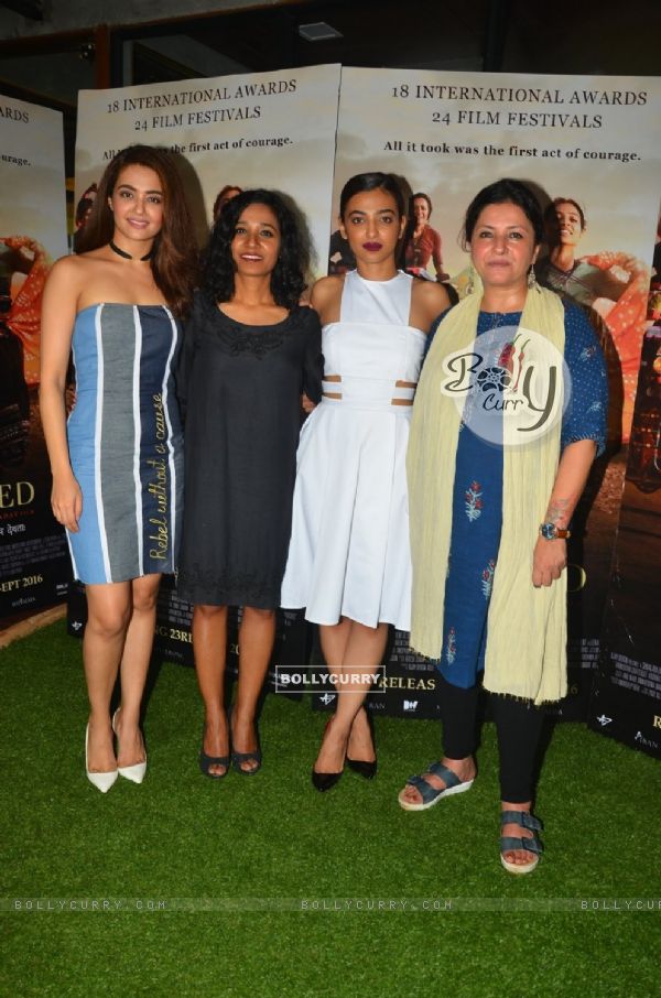 Leena Yadav, Surveen Chawla, Tannishtha Chatterjee and Radhika Apte at Press meet of film 'Parched'