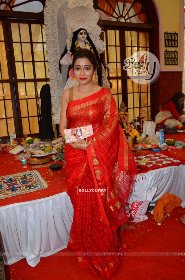Tina Dutta attends Anurag Basu's Durga Pooja