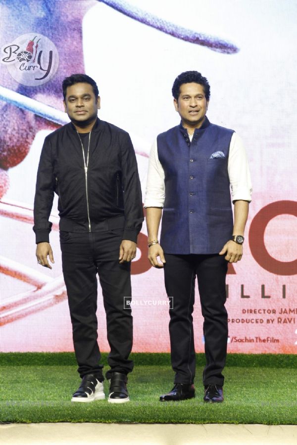 A.R. Rahman, Sachin Tendulkar at the launch of Sachin Anthem of film 'Sachin: A Billion Dreams' (428715)