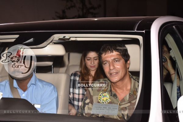 Chunky Pandey with his family at Ittefaq Screening
