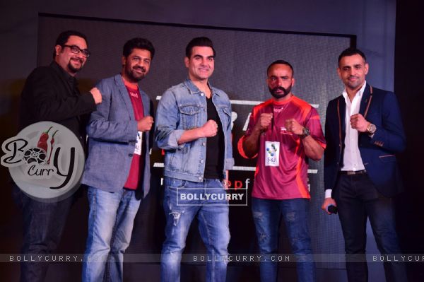 Jacqueline, Tiger and Arbaaz at Fight League Press Meet