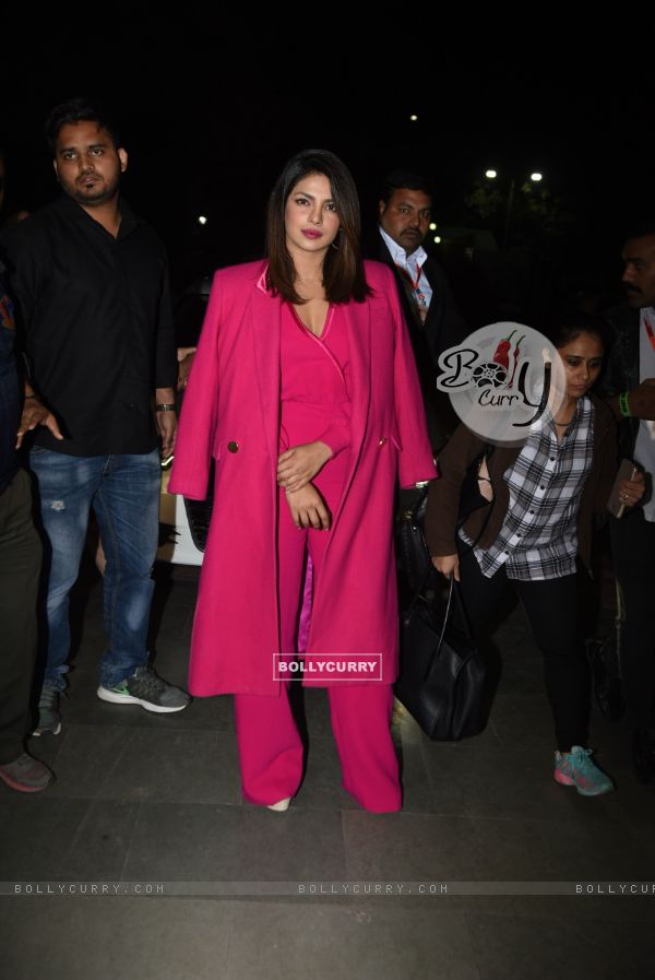 Priyanka Chopra in a hot pink jumpsuit