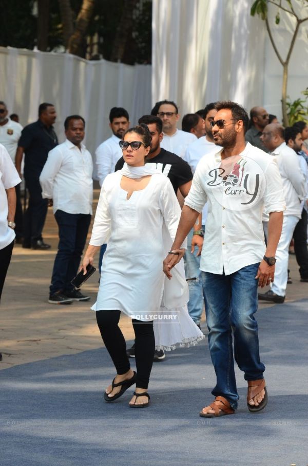Kajol and Ajay while leaving at the Venue