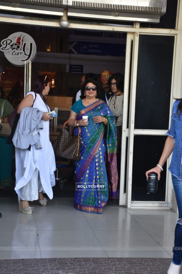 Priyanka Chopra's family at airport leaving for Jodhpur