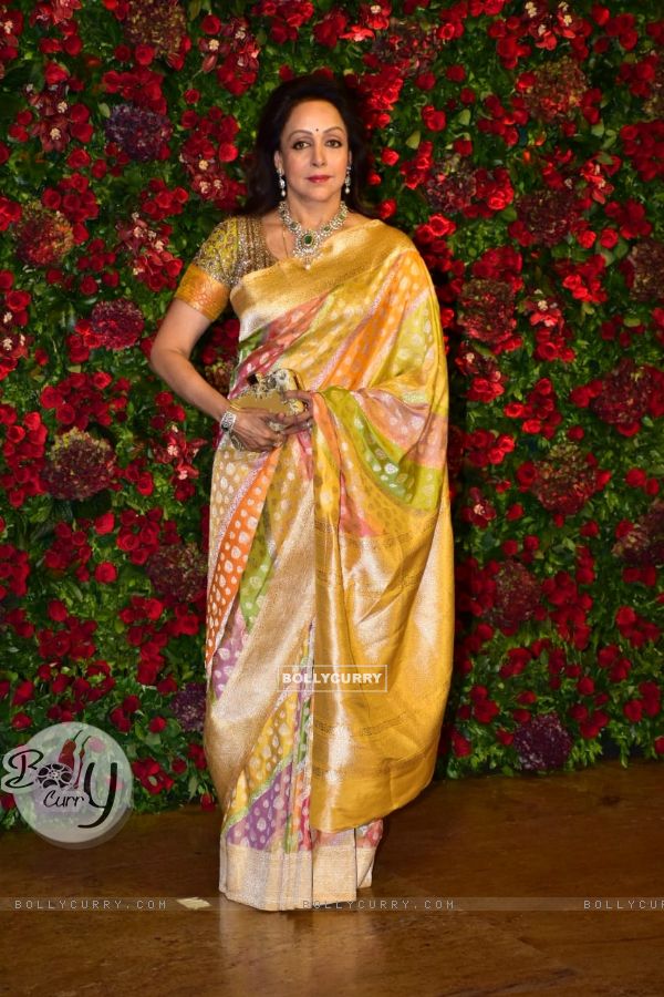 Hema Malini at Ranveer-Deepika's Mumbai reception