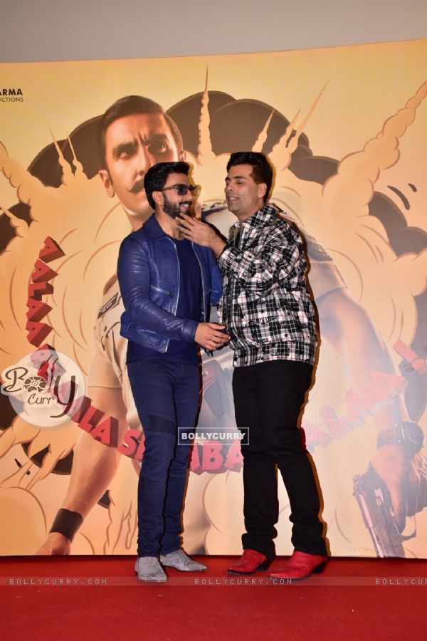 Ranveer-KJo enjoy candid moments at Simmba movie trailer launch