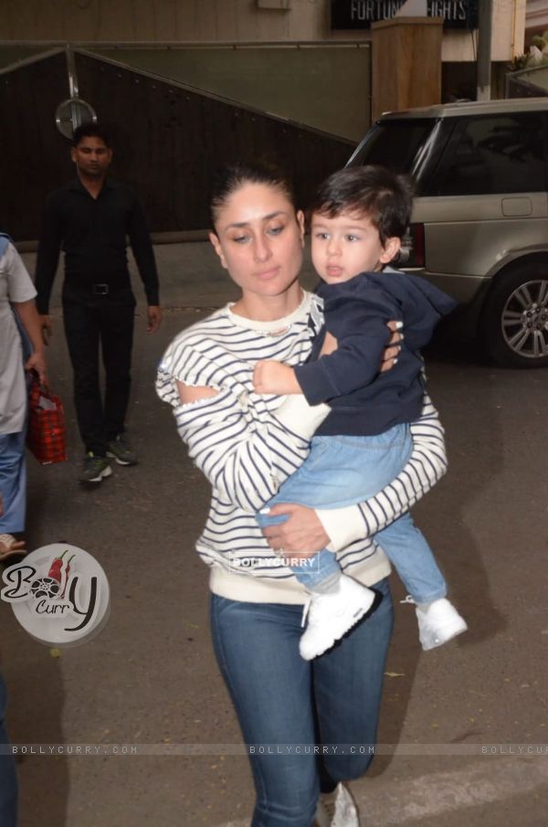 Kareena Kapoor with son Taimur Ali Khan spotted around the town