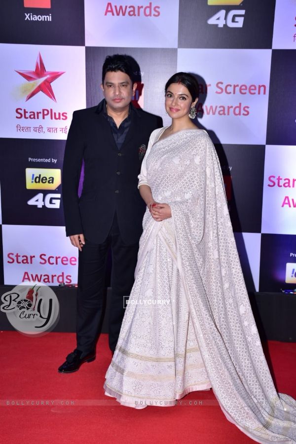 Divya Khosla Kumar with husband Bhushan Kumar at Star Screen Awards 2018
