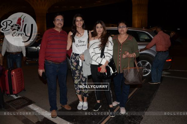 Kriti Sanon snapped with family at Mumbai Airport