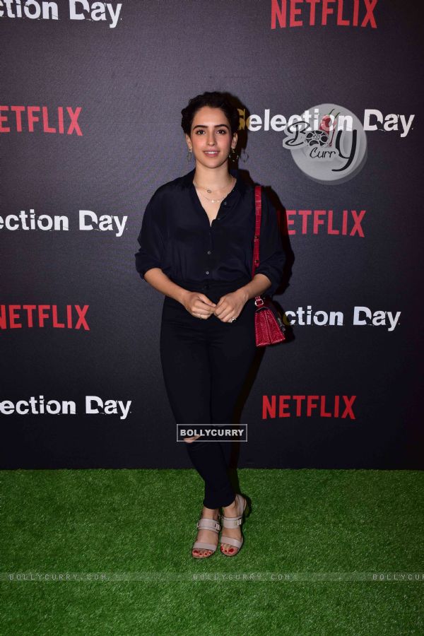 Sanya Malhotra snapped at  Netflix's screening of Selection Day