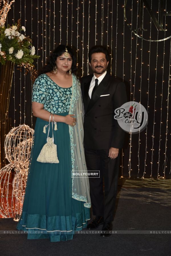 Anil Kapoor with niece Anshula Kapoor at Priyanka Chopra and Nick Jonas Wedding Reception, Mumbai