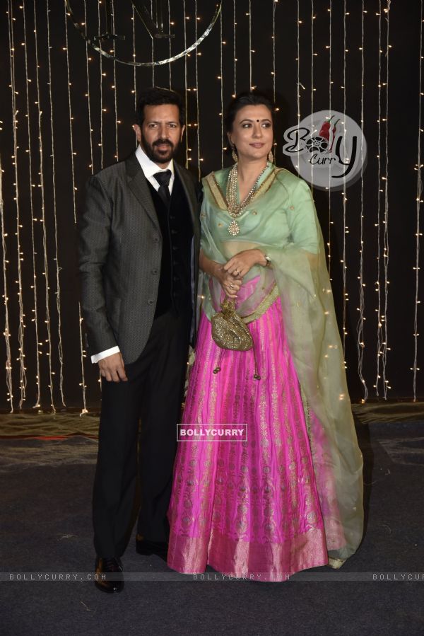 Kabir Khan with wife Mini Mathur at Priyanka Chopra and Nick Jonas Wedding Reception, Mumbai