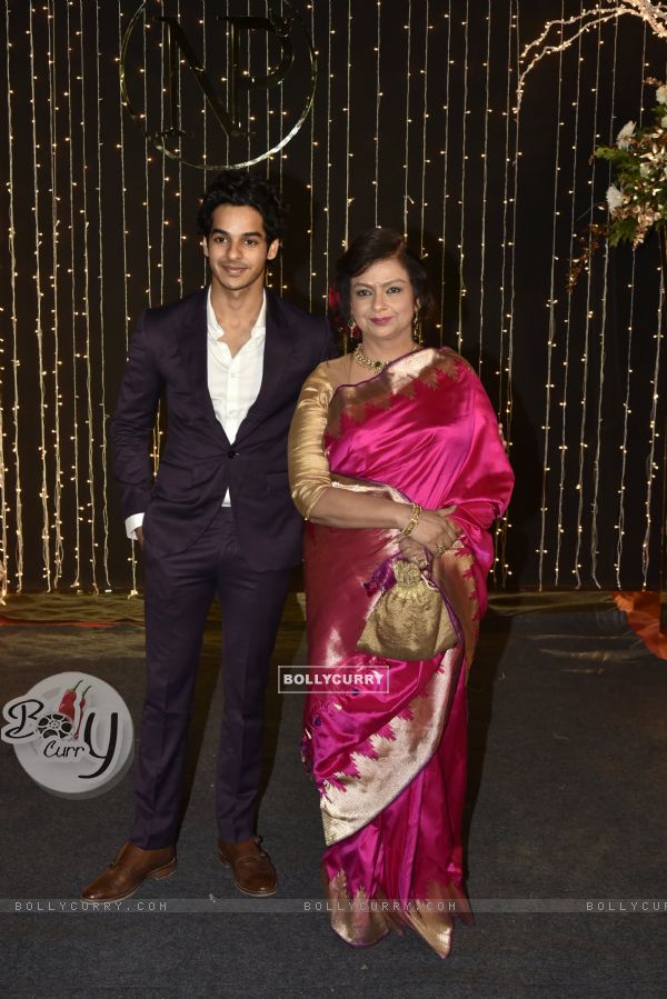 Ishaan Khattar with mother Neelima Azeem at Priyanka Chopra and Nick Jonas Wedding Reception, Mumbai