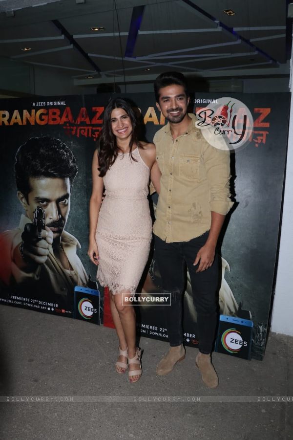 Aahana Kumra and Saqib Saleem at Rangbaaz Screening