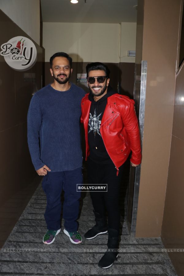 Ranveer Singh and Rohit Shetty snapped during screenings of Simmba