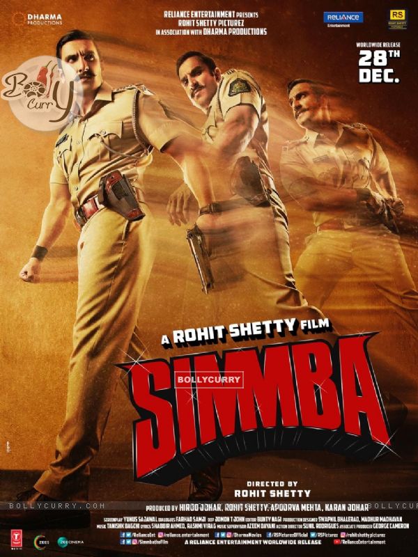 Ranveer Singh aka ACP Sangram 'Simmba' Bhalerao on Simmba poster (442765)