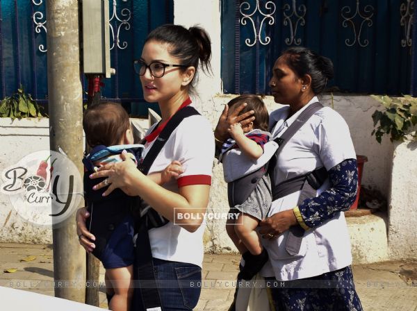 Sunny Leone and family spotted around the town