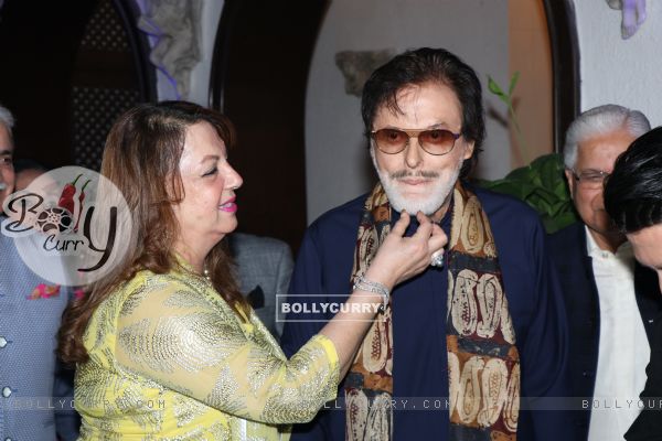 Sanjay Khan with his wife at his 78th Birthday bash